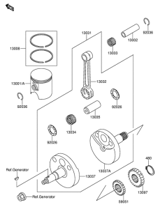 RM65 Crankshaft / piston