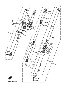 XV250 Передняя вилка