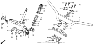 XL80S Handlebar + top bridge + steering stem 83-85