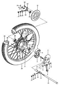 TS50 Rear wheel complete assy