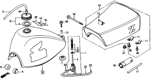 Z50R Fuel tank + seat 86-87