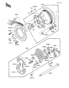  Rear hub / brake / chain