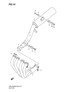 GSF1200S Muffler comp