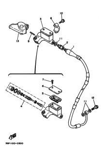 WR250Z Главный тормозной цилиндр
