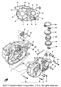 XT500C Картер двигателя
