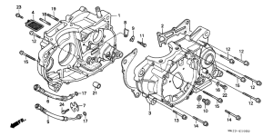 XR600R Картер двигателя