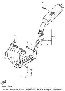 YZF600RHC Выхлопная система