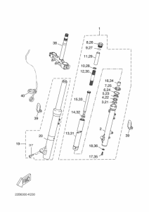 WR125X Вилка передней оси