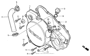 CR125R Right crankcase cover 84-86