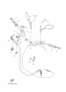MT07A Steering handle & cable