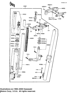 KZ650 Вилка передней оси