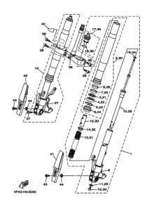 XV1700PC XV17PCW Вилка передней оси