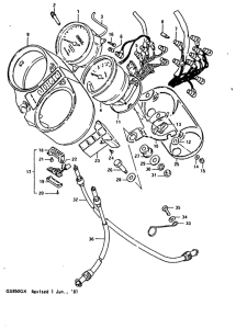 GS850 Спидометр-тахометр