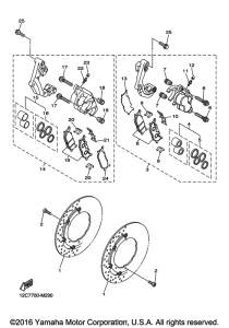 XVS1300BG Передний суппорт