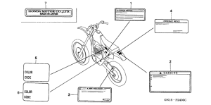 XR80R Лейбл предостережения