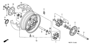 CBF500 (ABS) Rear wheel complete assy