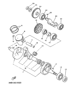 TDR125 Коленчатый вал и поршни