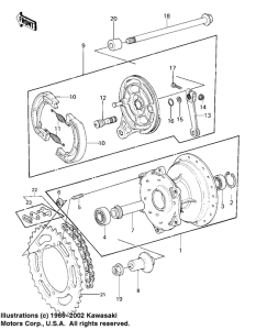  Rear hub / brake / chain