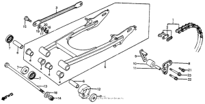 CR80R Swingarm + drive chain 80-81