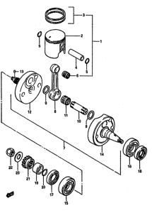 RM125 Вал коленчатый