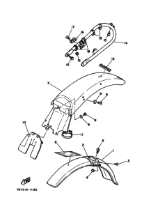 TY250 Крыло переднее зеленое