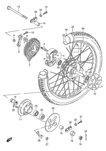 AX100 Rear wheel complete assy