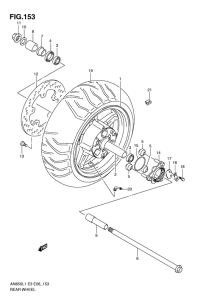 AN650 (ABS) Rear wheel complete assy