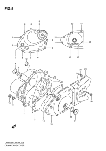 DR200 Crankcase cover ass`y  (v