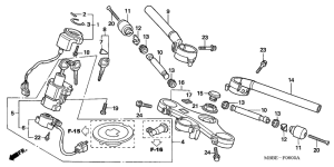VTR1000F Handle pipe / top bridge