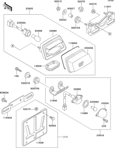 ZX400 Задний фонарь