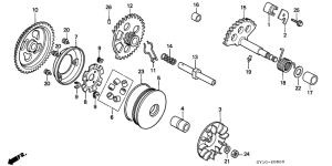 SA50 Drive face /  kick starter spindle
