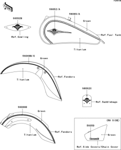 VN900 Decals(green / titanium)(daf)