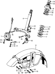 CL70 Steering stem + front fender