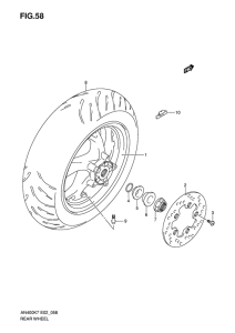AN400 (ABS) Rear wheel complete assy