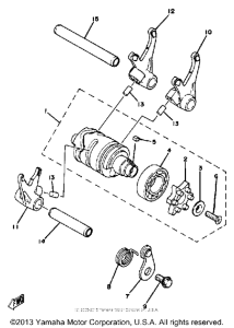 YZ125G Shift cam - fork