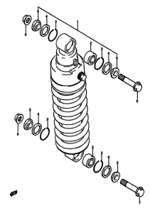 DR600 Задние амортизаторы