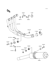 ZX900 Muffler comp