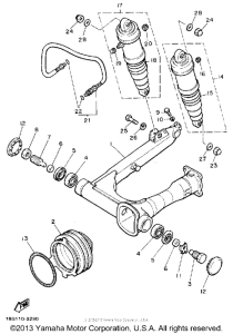 XJ650LK Swing arm-rear shocks
