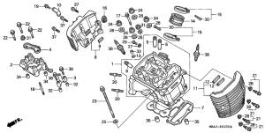 VT750C2 Головка цилиндров