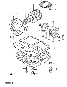 GSX400 Масляный насос и фильтр