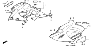 NT650 Обтекатель средняя часть