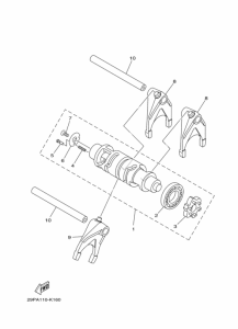 XV1900CU Shift cam & fork