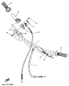 YZ125G Steering handle. cable