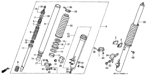 XR250R Вилка передней оси