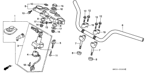 CB250 Handle pipe / top bridge