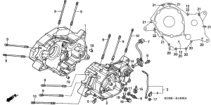 VT125 Картер двигателя