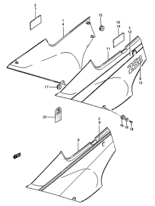 RG250 Обтекатель задний