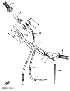 YZ250 Steering handle. cable