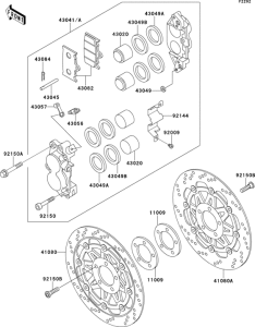 ZX400 Передний тормоз