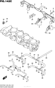 GSX-R750 Throttle Body Hose / joint (Gsx-R750L7 E33)